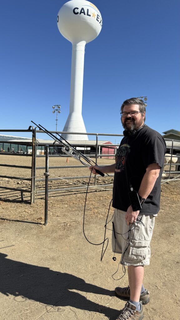 Bill Shocknesse - N6HA holding a directional antenna