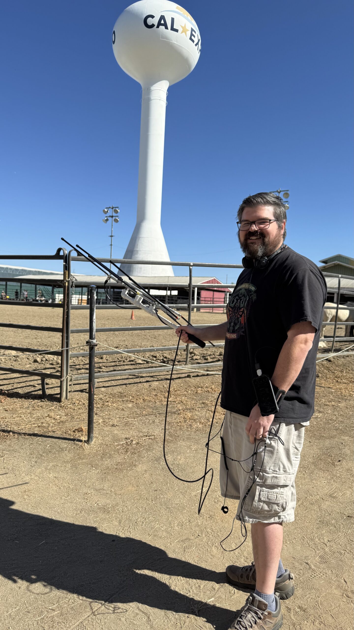 Bill Shocknesse - N6HA holding a directional antenna